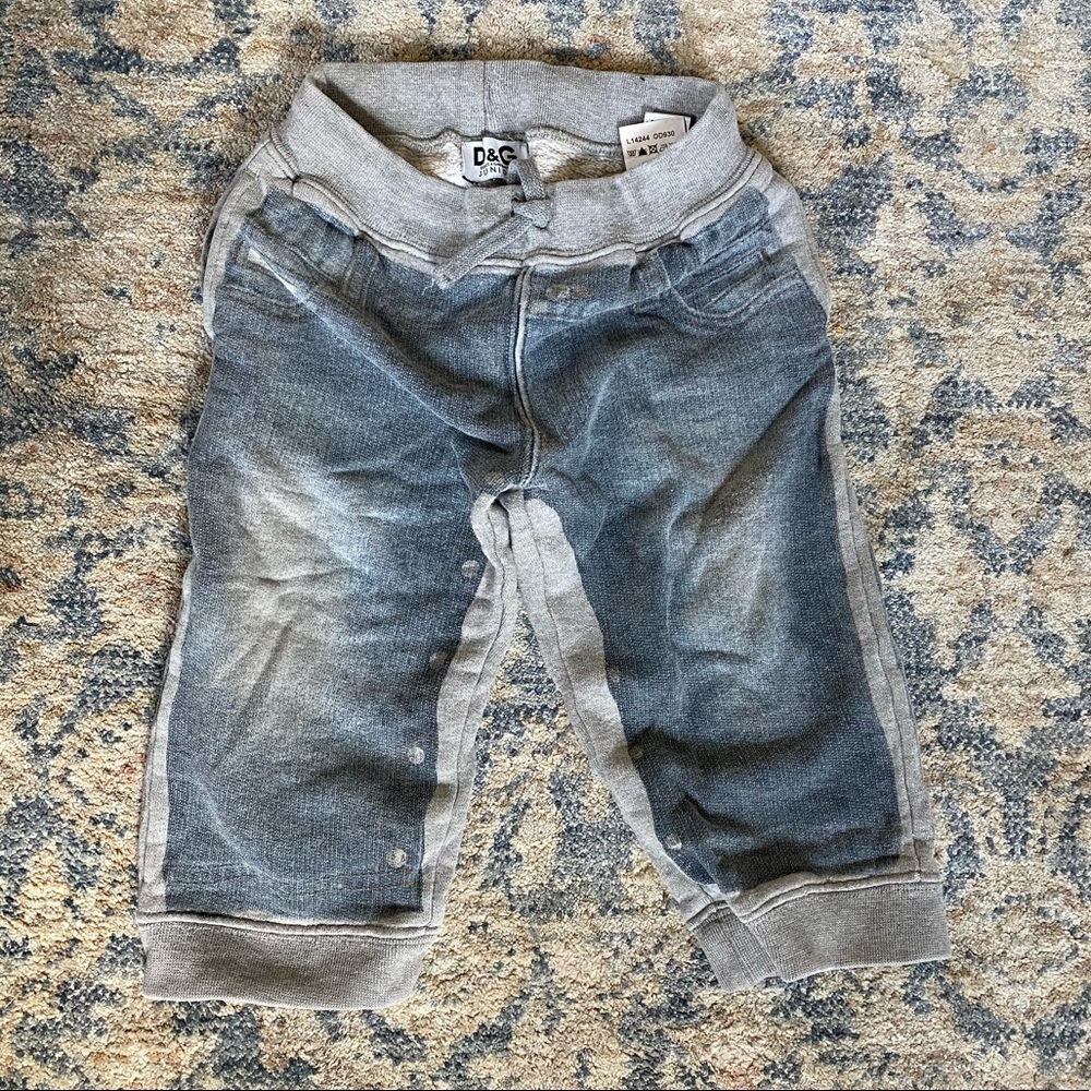 Dolce and Gabbana junior denim printed sweatpants